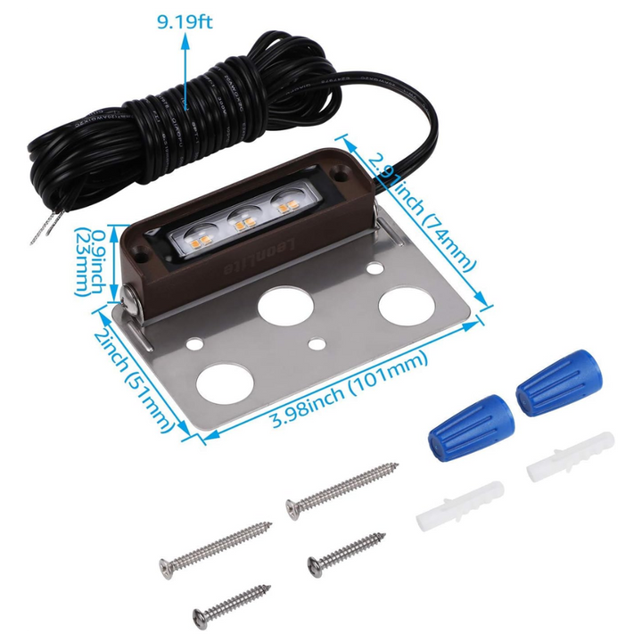 Outdoor Landscape Lighting LED 12V Low Voltage ELA02 8-Pack 4 Inch 2W 2700K/5000K LED Retaining Wall Lights, Hardscape 12V Low Voltage Landscape Lights Package