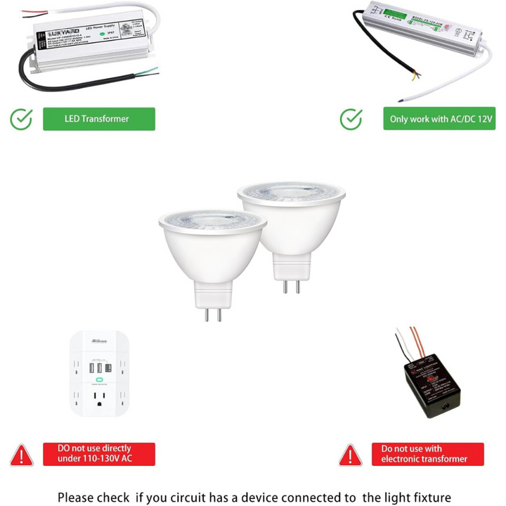 Outdoor Landscape Lighting LED 12V Low Voltage 2-Pack MR16 5W Zigbee RGBCW 2700K-6000K Smart WI-FI LED Light Bulb Package, Energy Saving Color Changing 12V Outdoor LED Bulb Compatible with Alexa, SmartThings, and Philips Hue