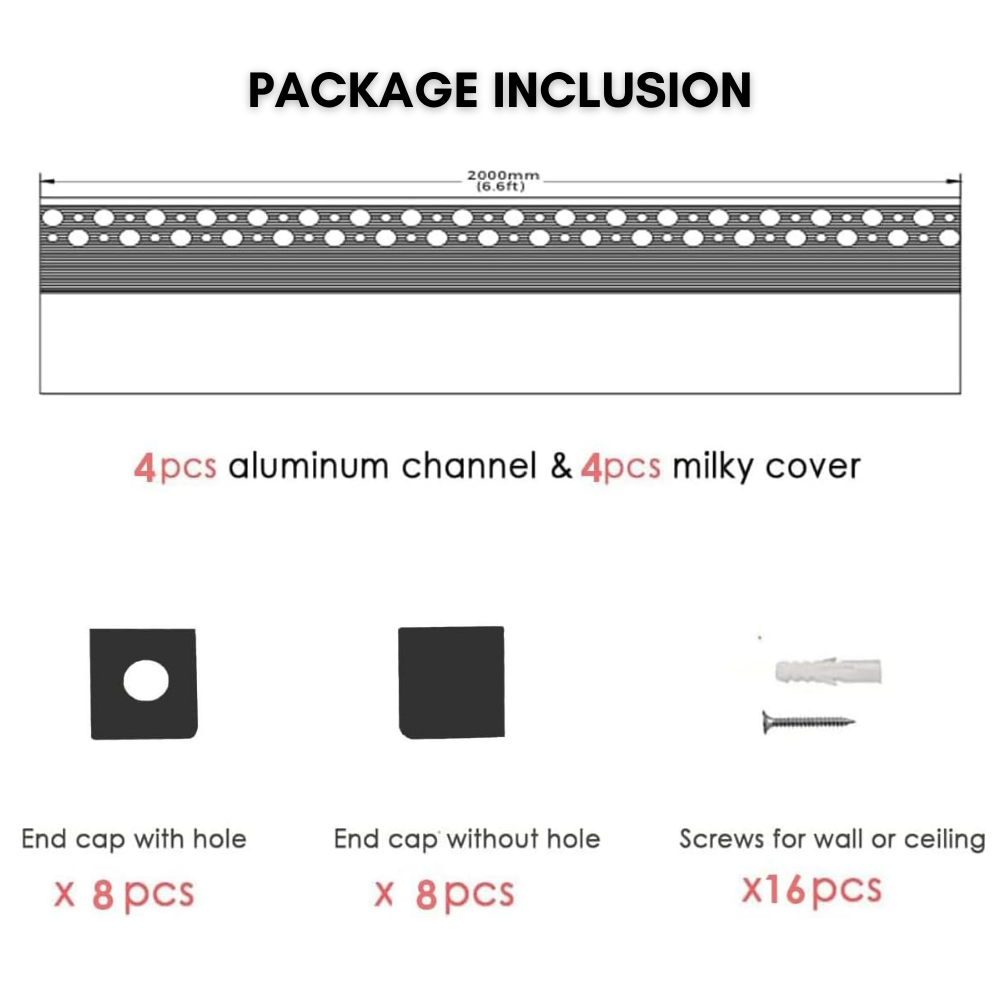 Outdoor Landscape Lighting LED 12V Low Voltage AC19 Trimless Recessed Baseboard Drywall Plaster Mud-In Z-Type Aluminum Channel with 6.6FT/2M For Max Inner 12.7mm Width LED Strip Lights Pack of 4