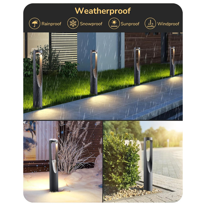 Outdoor Landscape Lighting LED 12V Low Voltage ALP50 6-Pack 2W 3000K Double-sided Light LED Landscape Pathway Light Package, 12V AC/DC
