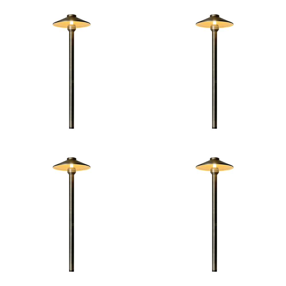 Outdoor Landscape Lighting LED 12V Low Voltage PLB26 4x/8x/12x Package Outdoor Garden Pathway Light | 12V Low Voltage Brass Path Light with G4 3W 3000K Bulb Natural Brass 4 Pack