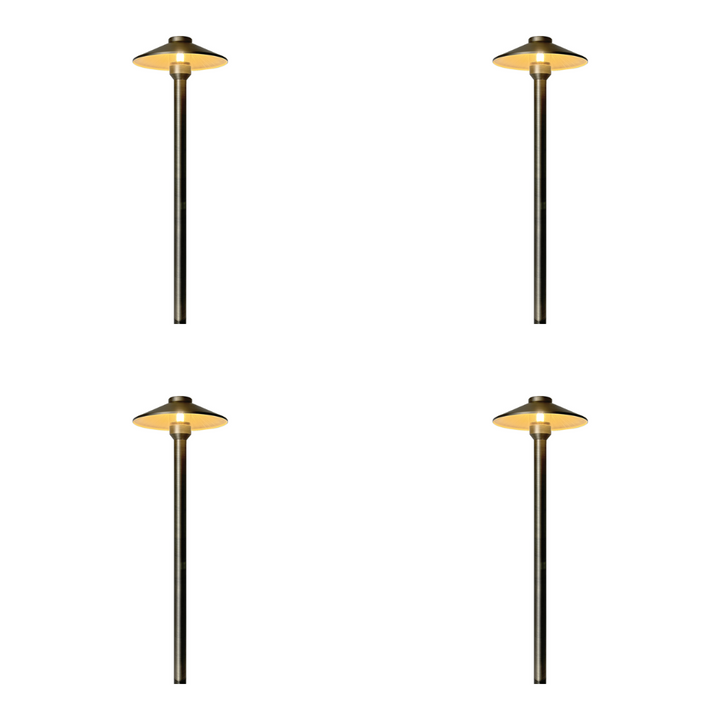 Outdoor Landscape Lighting LED 12V Low Voltage PLB26 4x/8x/12x Package Outdoor Garden Pathway Light | 12V Low Voltage Brass Path Light with G4 3W 3000K Bulb Natural Brass 4 Pack