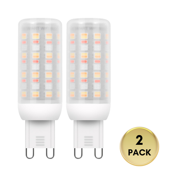 Outdoor Landscape Lighting LED 12V Low Voltage RGBCW G9 4W Smart WI-FI Control LED Light Bulb 2/3 Pack, Energy Saving RGBCW Color Changing 2700K-6500K High Voltage 120V Outdoor LED Bulb Compatible with Alexa and Google Assistant 2 Pack Frosted White