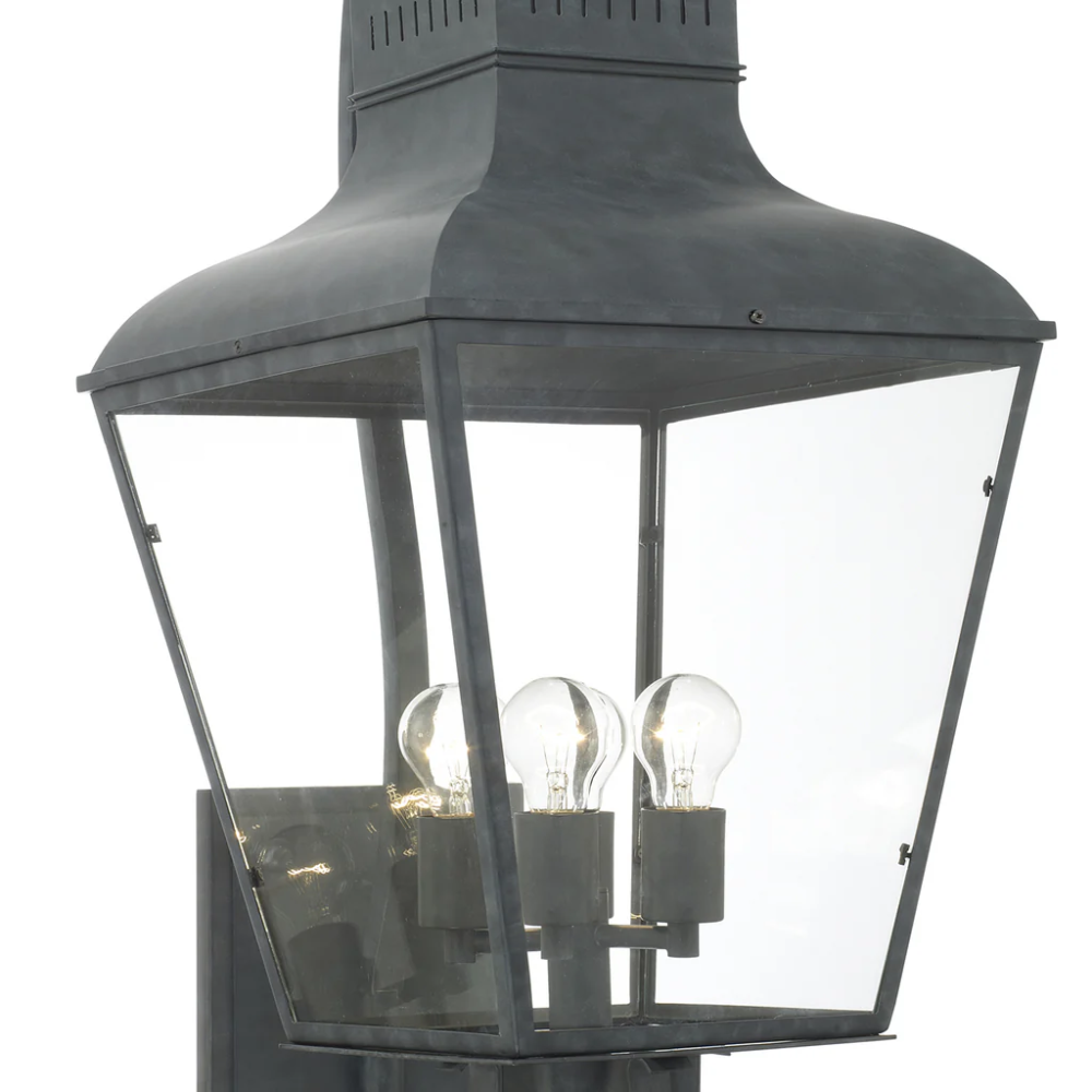 Outdoor Landscape Lighting LED 12V Low Voltage Dumont 4 Light Outdoor Sconce 14.5"x38.75" Stainless Steel and Clear Glass Graphite Metal Finish 120V 4 E26 Medium Base LED Bulb Socket for Patio, Garden, Exterior Walls