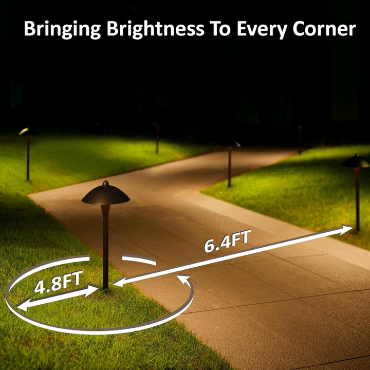 Outdoor Landscape Lighting LED 12V Low Voltage ALPCC10 6-Pack 5W Selectable 5CCT 2200K/2700K/3000K/4000K/5000K LED Landscape Bronze Pathway Light Package, 12V-24V AC/DC Low Voltage Path Lights
