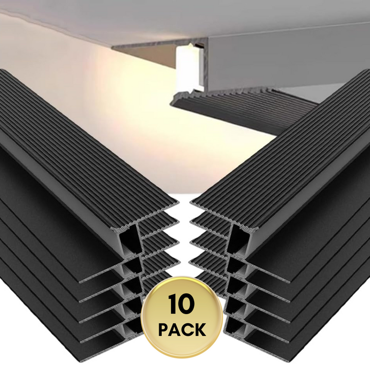 Outdoor Landscape Lighting LED 12V Low Voltage AC18 Suspended Ceiling Z-Type Aluminum Channel with 3.3FT/1M For Max Inner 13.8mm Width LED Strip Lights Pack of 6/10 10 Pack of 3.3ft (1M) Black