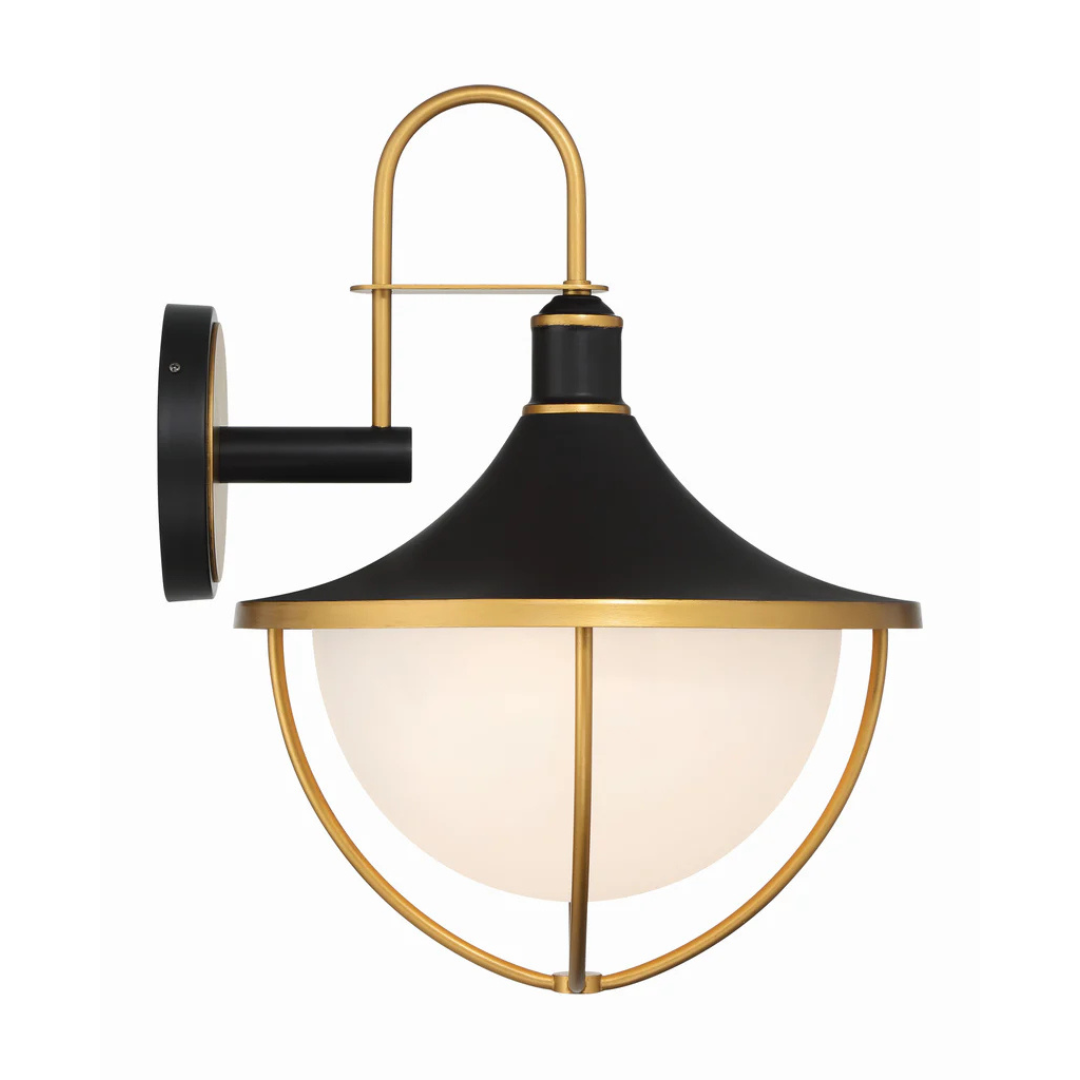 Outdoor Landscape Lighting LED 12V Low Voltage Atlas 3 Light Outdoor Sconce 16.5"x22" Stainless Steel and Glass Matte Black with Textured Gold Finish 120V 3 E26 Medium Base LED Bulb Sockets for Patio, Garden, Exterior Walls