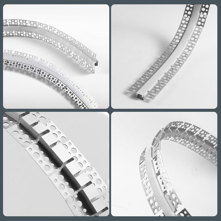 Outdoor Landscape Lighting LED 12V Low Voltage AC05 U-Shaped Drywall Trimless Recessed Flexible Track Aluminum Channel 6.6FT/2M a For Max 12mm LED Strip Lights Pack of 6 and 10