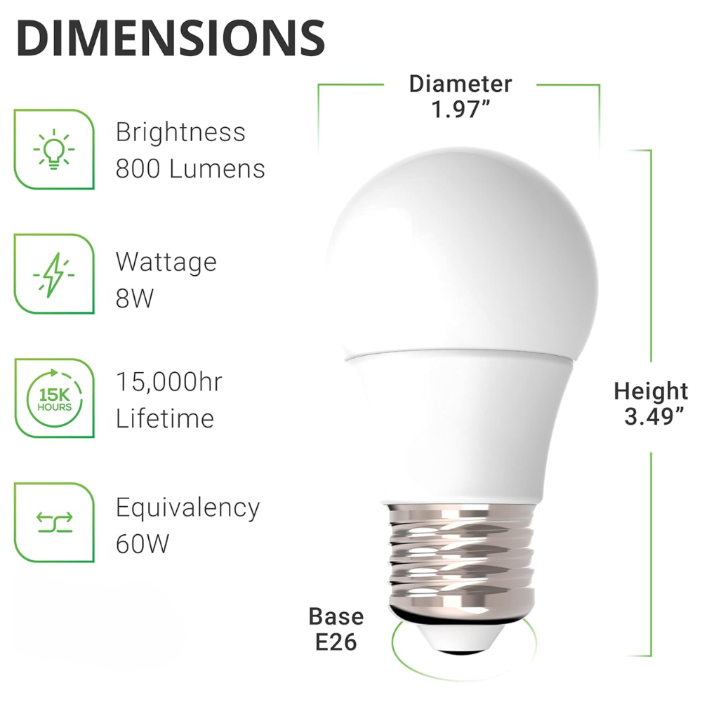 Outdoor Landscape Lighting LED 12V Low Voltage E26 120V AC 8W Line Voltage LED Bulbs Dimmable Energy Saving Light Bulb Pack of 10