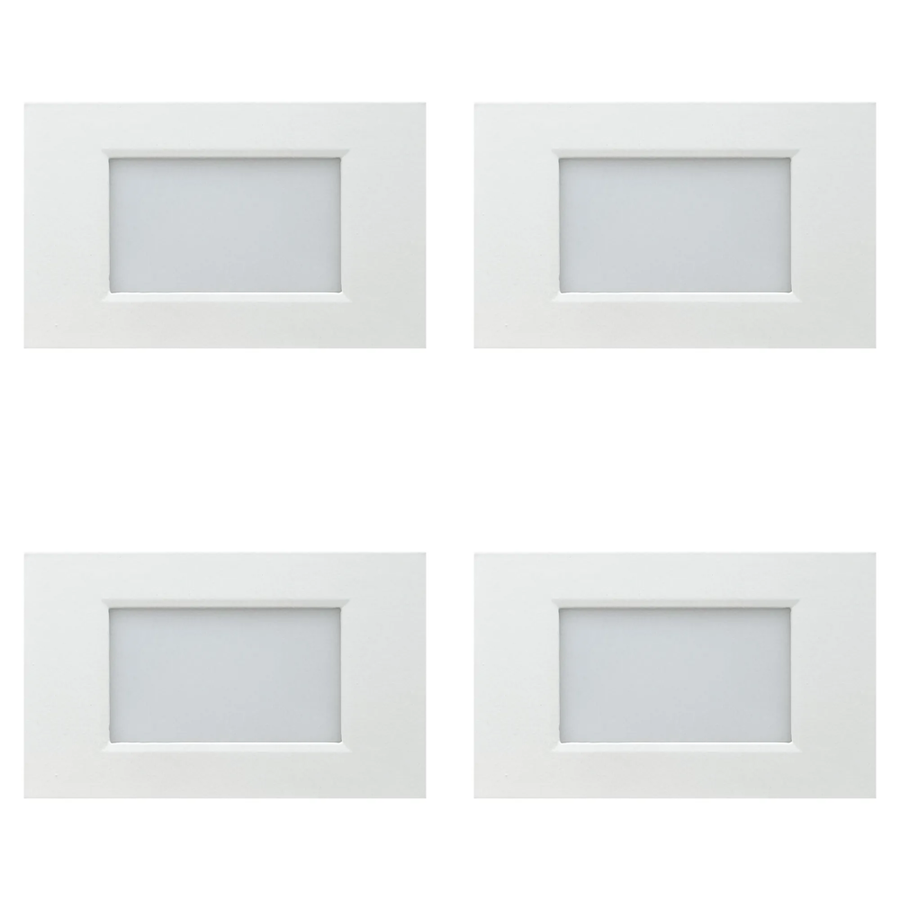 Outdoor Landscape Lighting LED 12V Low Voltage STA10 4x/8x/12x Package 3.5W 12V Low Voltage 3CCT Rectangular Waterproof Horizontal LED Aluminum Stair Step Light Fixture White 4 Pack
