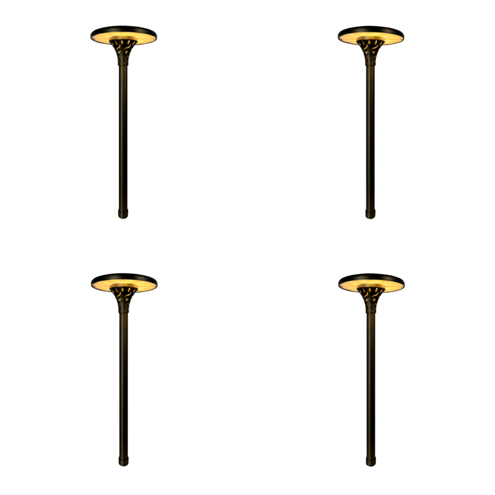Outdoor Landscape Lighting LED 12V Low Voltage PLB28 4x/8x/12x Package Outdoor Garden Pathway Light | 12V Low Voltage Brass Path Light 4W 3000K Integrated LED 4 Pack