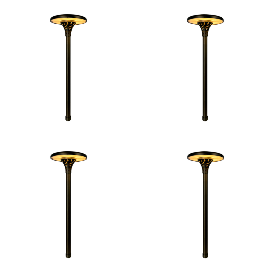 Outdoor Landscape Lighting LED 12V Low Voltage PLB28 4x/8x/12x Package Outdoor Garden Pathway Light | 12V Low Voltage Brass Path Light 4W 3000K Integrated LED 4 Pack