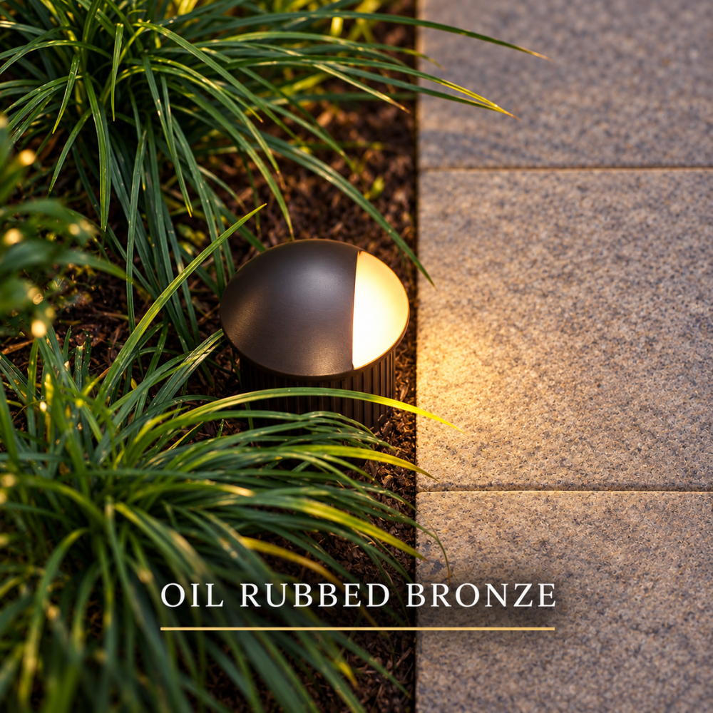 Outdoor Landscape Lighting LED 12V Low Voltage UNAL03 5W 3000K 150LM Bronze Aluminum Half-Moon LED Surface Mount Well Light – 12V Low Voltage Landscape Lighting