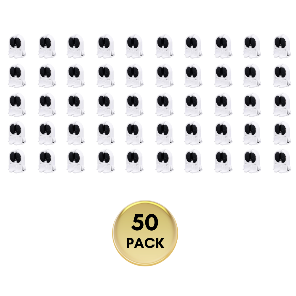 Outdoor Landscape Lighting LED 12V Low Voltage Plastic Sockets for T5 Bulbs and Lamps Package – 2A 12V-500V Max 80W Heat-Resistant Light Bulb Holder for G5 Based LED and Fluorescent Tune Lights – Replacement Sockets 50 Pack
