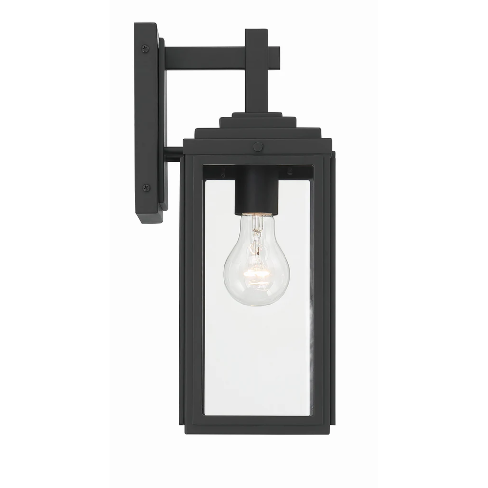 Outdoor Landscape Lighting LED 12V Low Voltage Byron 1 Light Outdoor Sconce 5.25"x14" Stainless Steel and Clear Glass Matte Black Finish 120V 1 E26 Medium Base LED Bulb Socket for Patio, Garden, Exterior Walls