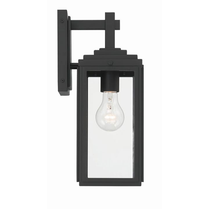 Outdoor Landscape Lighting LED 12V Low Voltage Byron 1 Light Outdoor Sconce 5.25"x14" Stainless Steel and Clear Glass Matte Black Finish 120V 1 E26 Medium Base LED Bulb Socket for Patio, Garden, Exterior Walls