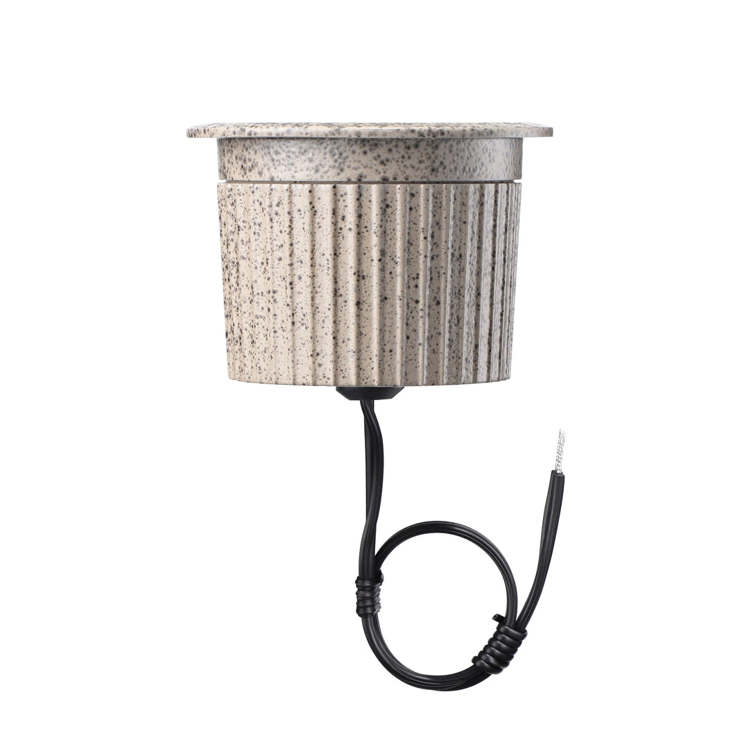 Outdoor Landscape Lighting LED 12V Low Voltage UNAL03 Essential Pebble Gray Aluminum Round Surface Mount Up Lighting Integrated 3000K LED In-Ground Well Light Low Voltage Landscape Lighting