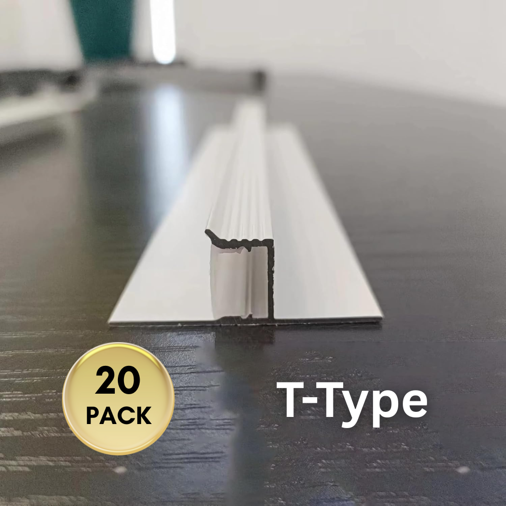 Outdoor Landscape Lighting LED 12V Low Voltage AC16 Suspended Ceiling T-Type Aluminum Channel with 3.3FT/1M For Max Inner 9.6mm Width LED Strip Lights Pack of 5/10/20 20 Pack of 3.3ft (1M) White