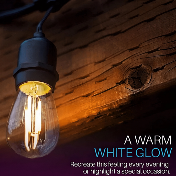 Outdoor Landscape Lighting LED 12V Low Voltage SL101 LED 12V Low Voltage Bistro String Lights 48 FT Outdoor Weatherproof 12V Edison Bulbs