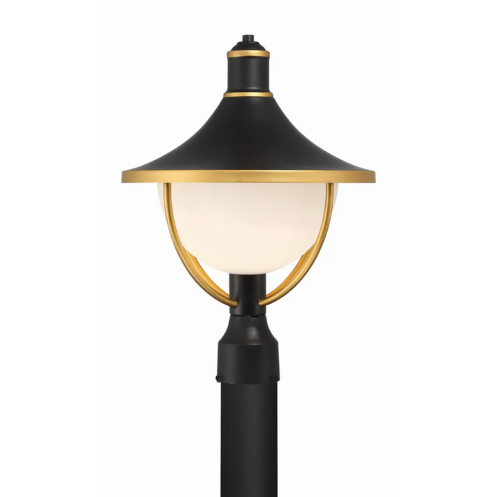 Outdoor Landscape Lighting LED 12V Low Voltage Atlas 1 Light Outdoor Post Light 13.5"x18.5" Stainless Steel and Glass Matte Black with Textured Gold Finish 120V 1 E26 Medium Base LED Bulb Sockets Casual Farmhouse Lantern for Patio, Garden, Exterior Posts