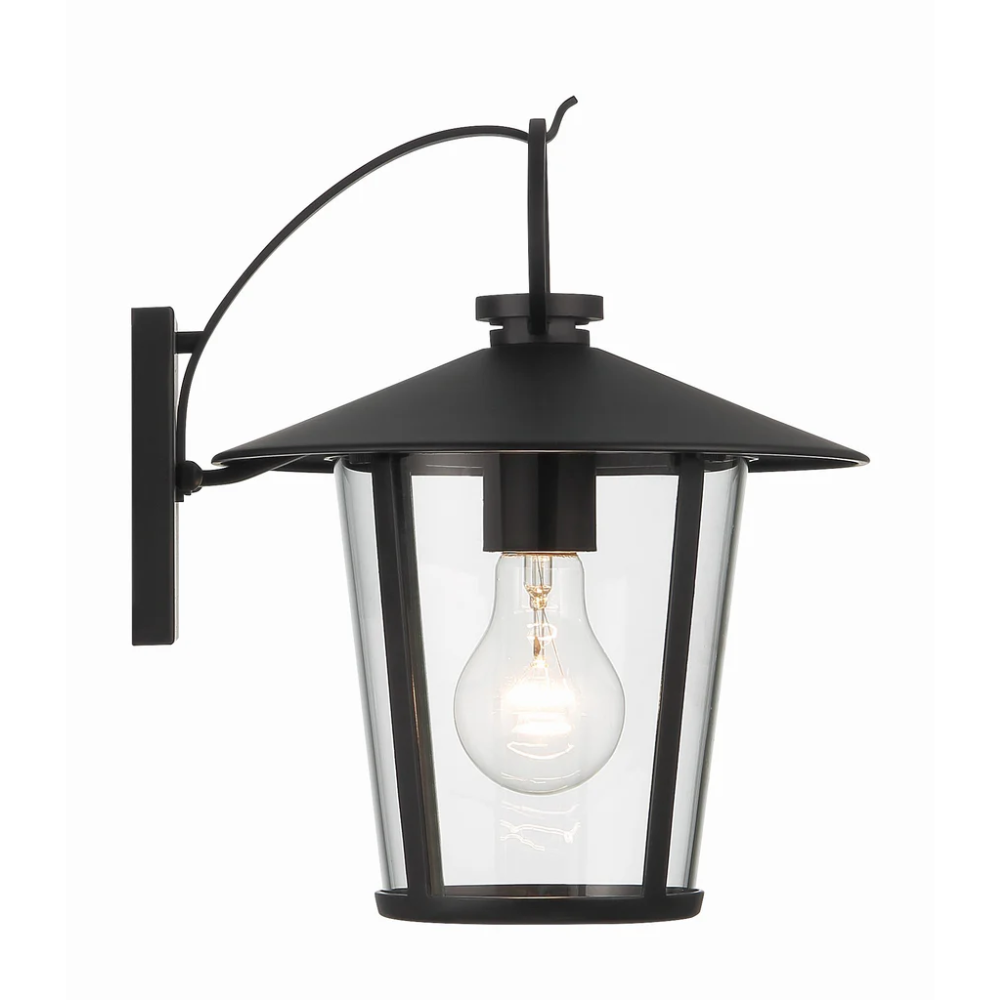 Outdoor Landscape Lighting LED 12V Low Voltage Andover 1 Light Outdoor Sconce 9"x11" Stainless Steel and Clear Glass Black Matte Finish 120V 1 E26 Medium Base LED Bulb Socket for Patio, Garden, Exterior Walls