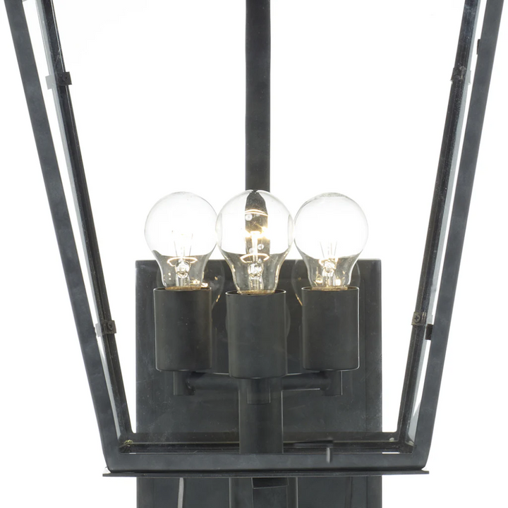 Outdoor Landscape Lighting LED 12V Low Voltage Dumont 3 Light Outdoor Sconce 12"x32.25" Stainless Steel and Clear Glass Graphite Metal Finish 120V 3 E26 Medium Base LED Bulb Socket for Patio, Garden, Exterior Walls