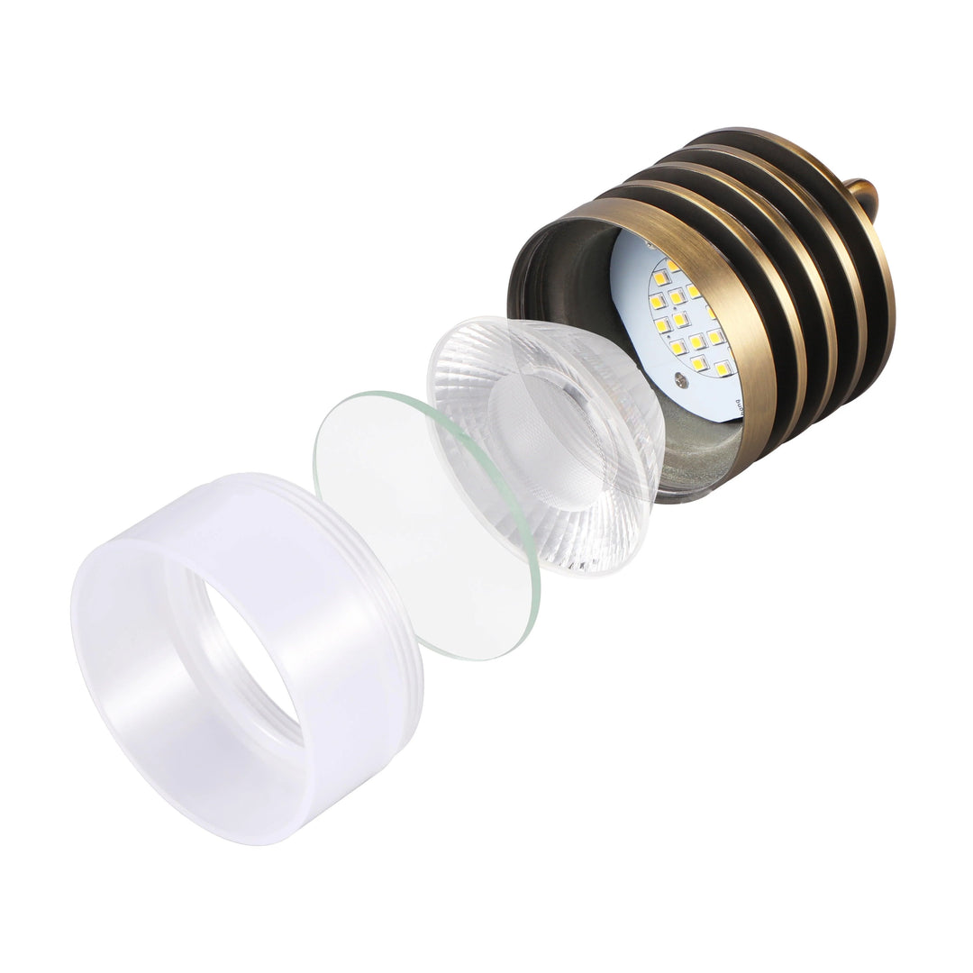 Outdoor Landscape Lighting LED 12V Low Voltage HLA01 Calvo Low Voltage Brass Yellow Cylinder Pendant 4.5W 2700K Integrated LED Aluminum Light Hanging Patio Light