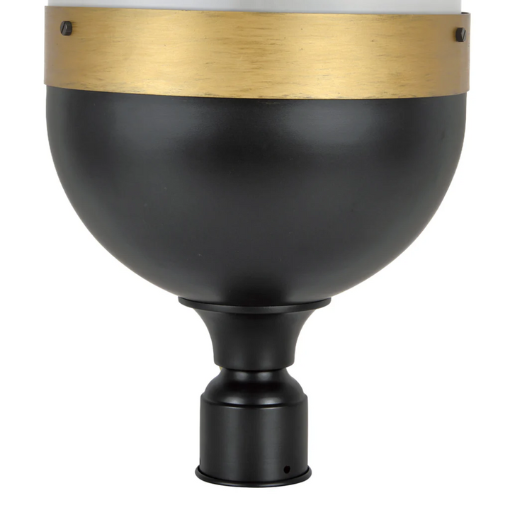 Outdoor Landscape Lighting LED 12V Low Voltage Brian Patrick Flynn Capsule 3 Light Outdoor Post Light 12.25"x23.25" Stainless Steel and Glass Matte Black with Textured Gold Finish 120V 3 E26 Medium Base LED Bulb Sockets Casual Farmhouse Lantern for Patio, Garden, Exterior Posts