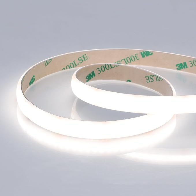 Outdoor Landscape Lighting LED 12V Low Voltage SLD13 Dotless Linear LED Dimmable, 6.1W/ft 10mm 16.4ft COB Strip Lights IP65 Low Voltage DC24V Diffused Tape Light 5000K Daylight White