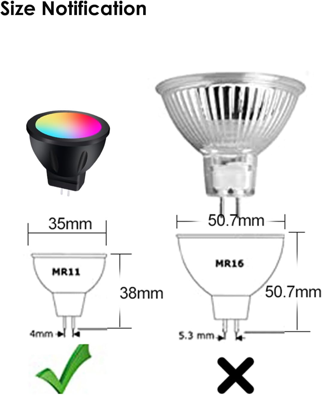 Outdoor Landscape Lighting LED 12V Low Voltage MR11 RGB Warm White + 15 Multicolors and 4-Level Brightness 3W, Energy-Saving, Color-Changing 12V Outdoor LED Light Bulb Compatible with Remote Control
