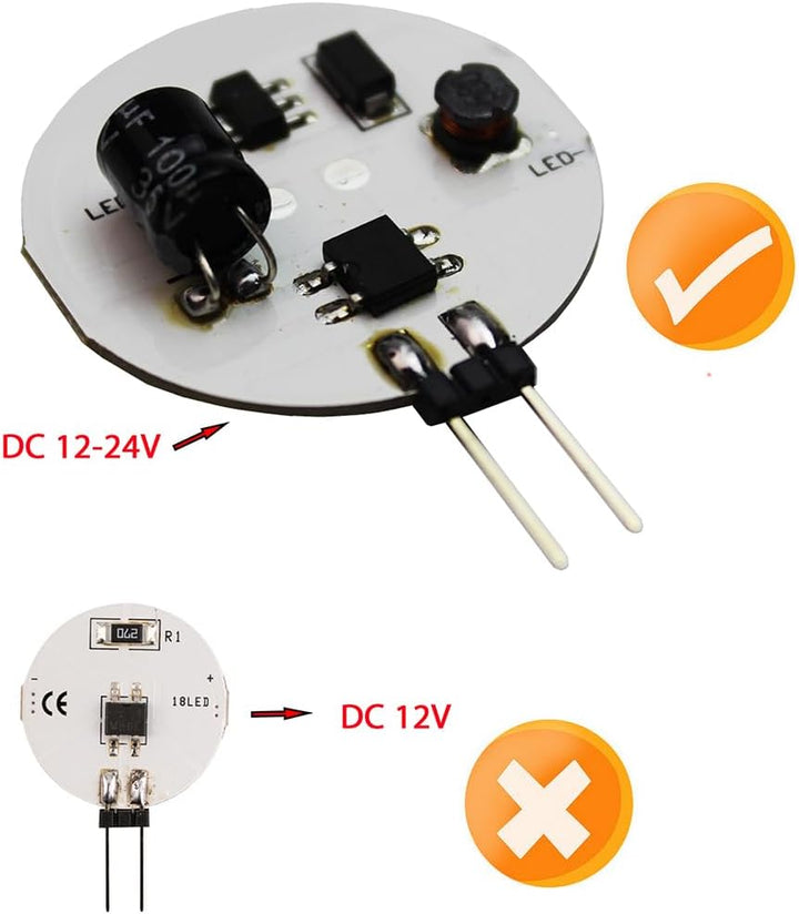 Outdoor Landscape Lighting LED 12V Low Voltage G4 5 Pack 3W 300LM COB Round LED Light Bulb 12V 180° Bulb Energy Efficient