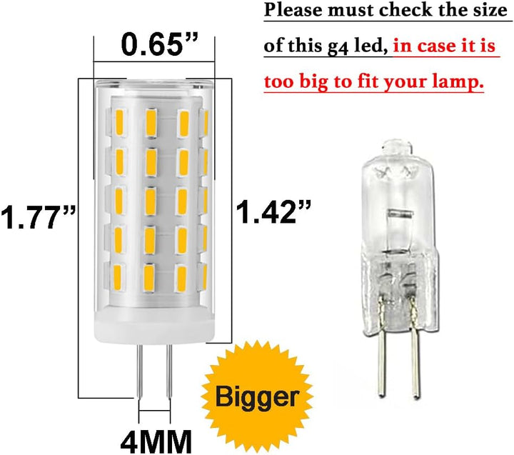 Outdoor Landscape Lighting LED 12V Low Voltage 10 Pack G4 5W Bi Pin 3000K/4000K/6000K LED Capsule 450LM 120V Line Voltage Bulb Energy Efficient Light IP20