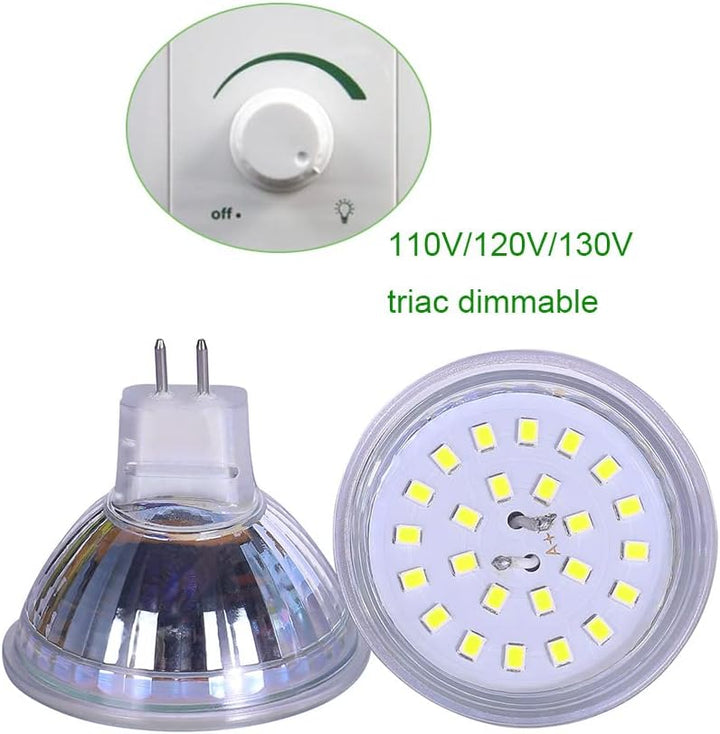 Outdoor Landscape Lighting LED 12V Low Voltage 4-Pack MR16 5W 110V-130V GU5.3 LED Bulbs Dimmable Energy Saving Light 120 Degree Beam Angle 120V Line Voltage