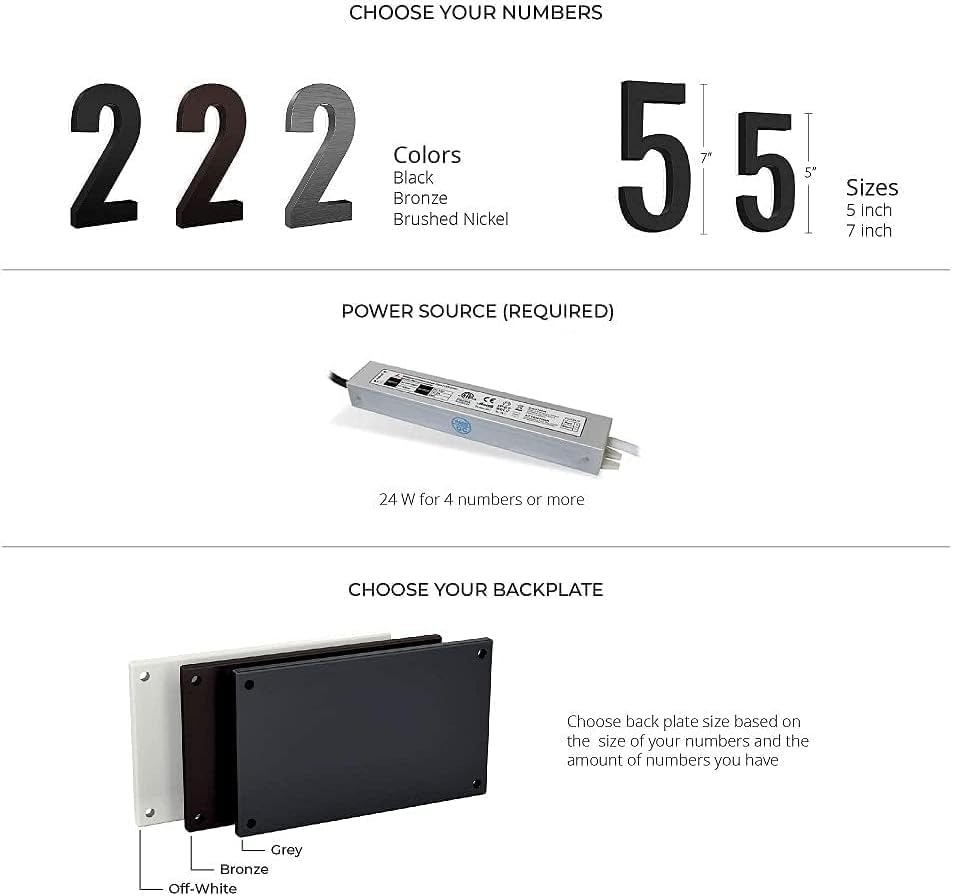 Outdoor Landscape Lighting LED 12V Low Voltage LED Driver Power Supply DC9V 24W Low Voltage Transformer IP67 for LED Address Numbers Supports Up to 5 Lighted House Numbers