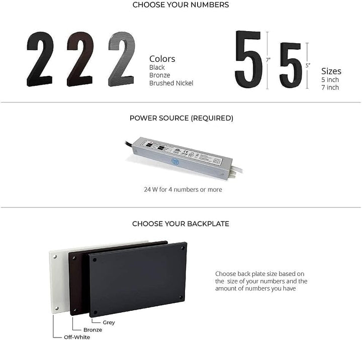 Outdoor Landscape Lighting LED 12V Low Voltage LED Driver Power Supply DC9V 24W Low Voltage Transformer IP67 for LED Address Numbers Supports Up to 5 Lighted House Numbers