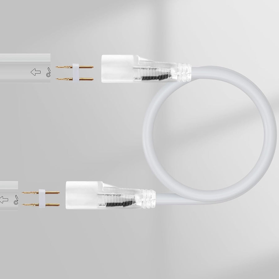Outdoor Landscape Lighting LED 12V Low Voltage SLN Line Voltage Connector and Connecting Wires for 8x16mm LED Single Color Neon Rope Light