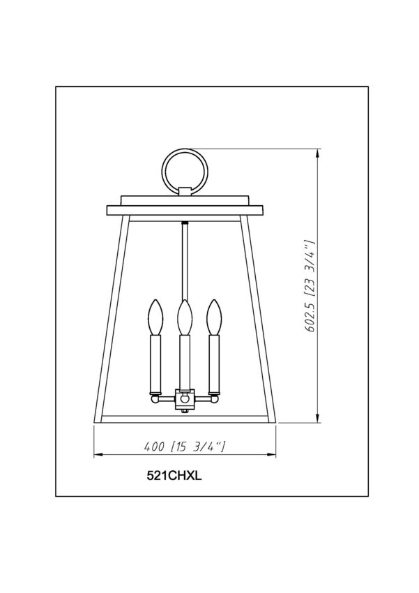 Outdoor Landscape Lighting LED 12V Low Voltage Broughton 521CHXL 4 Lights Outdoor Chain Mount Ceiling Hanging Pendant Fixture 15.75" x 15.75" x 23.75" Black Aluminum Clear Beveled Glass Line Voltage Candelabra 120V 4 E12 Base Sockets for Garden, Exterior Lighting