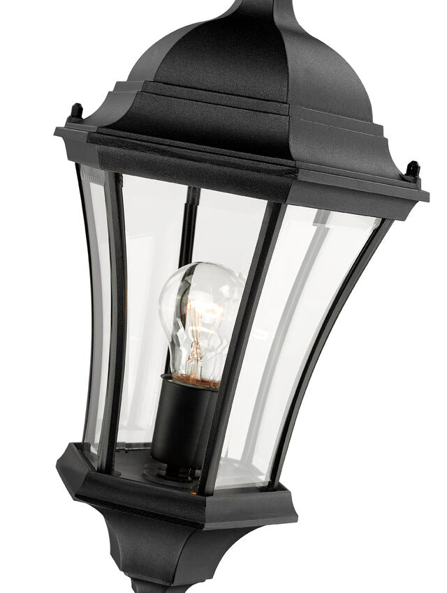 Outdoor Landscape Lighting LED 12V Low Voltage Wakefield 522MP1 1 Light Outdoor Post Mounted Fixture Post Head and Post 10" x 10" x 90" Black Aluminum Clear Beveled Glass Line Voltage Medium 120V 1 E26 Base Socket for Garden, Exterior Lighting