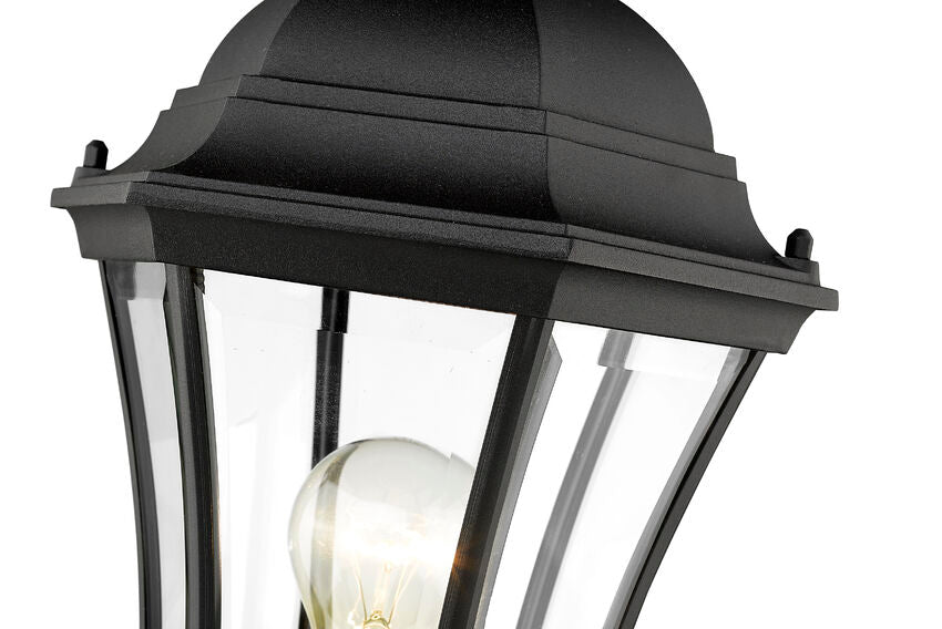 Outdoor Landscape Lighting LED 12V Low Voltage Wakefield 522PHM Outdoor Post Mounted Fixture Post Head Lights 9.5" x 9.5" x 22" Black Aluminum Clear Beveled Glass Line Voltage Medium 120V 1 E26 Base Socket for Garden, Exterior Lighting