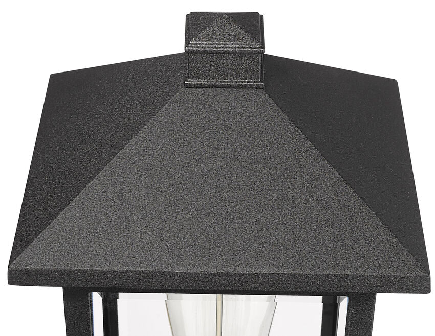 Outdoor Landscape Lighting LED 12V Low Voltage Portland 531PHMR Outdoor Post Mounted Fixture Post Head Lights 8" x 8" x 16" Black Aluminum Clear Beveled Glass Line Voltage Medium 120V 1 E26 Base Socket for Garden, Exterior Lighting