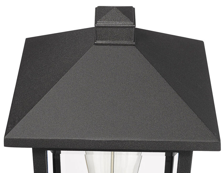 Outdoor Landscape Lighting LED 12V Low Voltage Portland 531PHMR Outdoor Post Mounted Fixture Post Head Lights 8" x 8" x 16" Black Aluminum Clear Beveled Glass Line Voltage Medium 120V 1 E26 Base Socket for Garden, Exterior Lighting