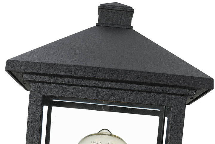 Outdoor Landscape Lighting LED 12V Low Voltage Portland 531PHMS Outdoor Post Mounted Fixture Post Head Lights 8" x 8" x 14.38" Black Aluminum Clear Beveled Glass Line Voltage Medium 120V 1 E26 Base Socket for Garden, Exterior Lighting