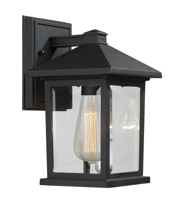 Outdoor Landscape Lighting LED 12V Low Voltage Portland 531S Outdoor Wall Sconce 7.12" x 6" x 10.25" Black Aluminum Clear Beveled Glass Line Voltage Medium 120V 1 E26 Base Socket for Porch, Patio, Garage, Garden, Exterior Lighting