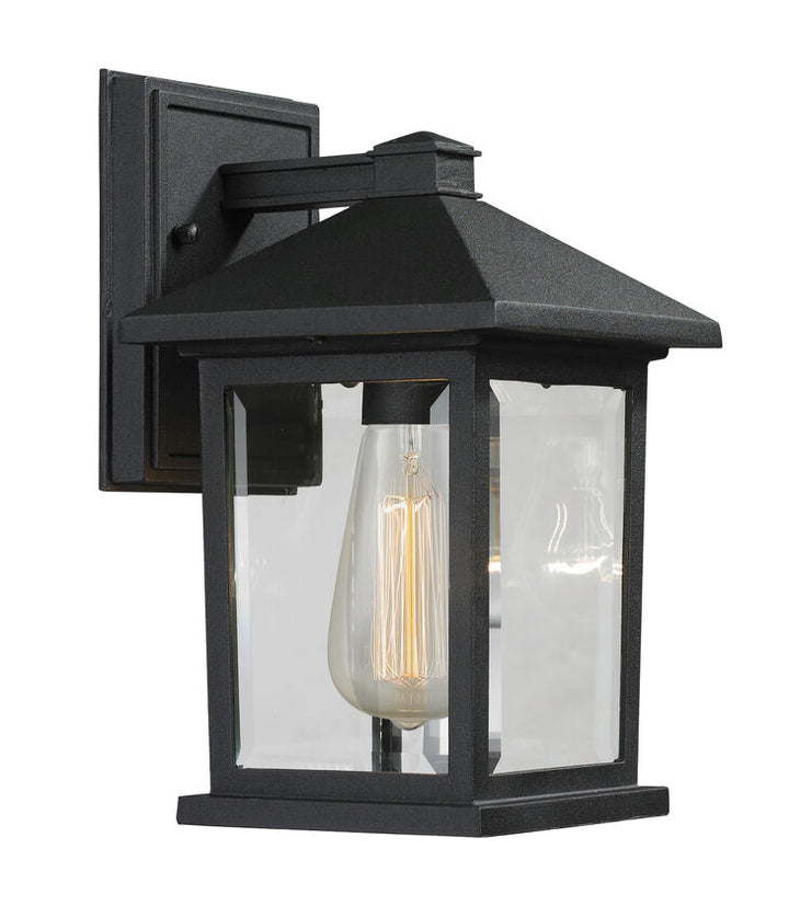 Outdoor Landscape Lighting LED 12V Low Voltage Portland 531S Outdoor Wall Sconce 7.12" x 6" x 10.25" Black Aluminum Clear Beveled Glass Line Voltage Medium 120V 1 E26 Base Socket for Porch, Patio, Garage, Garden, Exterior Lighting