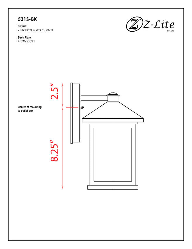 Outdoor Landscape Lighting LED 12V Low Voltage Portland 531S Outdoor Wall Sconce 7.12" x 6" x 10.25" Black Aluminum Clear Beveled Glass Line Voltage Medium 120V 1 E26 Base Socket for Porch, Patio, Garage, Garden, Exterior Lighting
