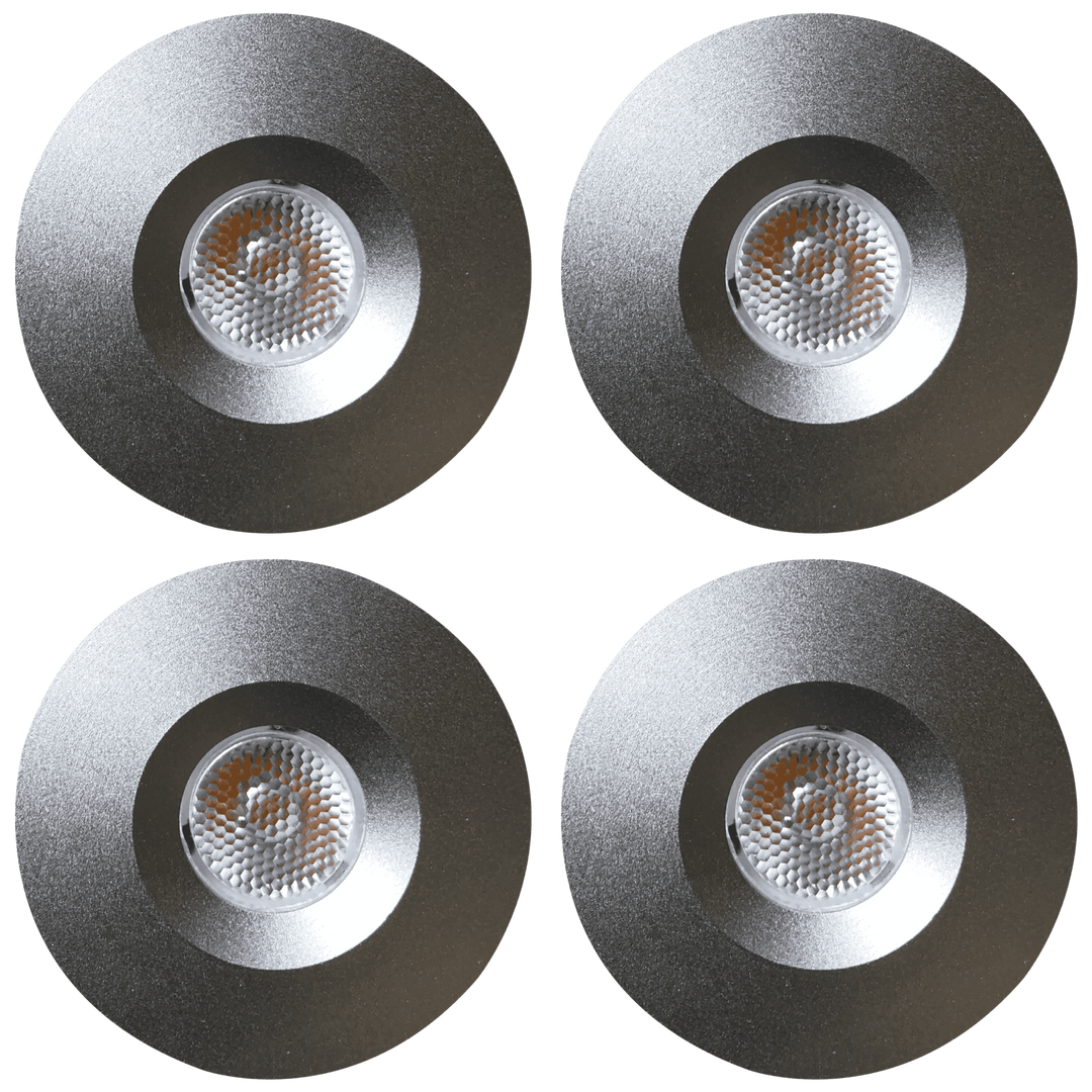 Outdoor Landscape Lighting LED 12V Low Voltage CB15 4x/8x/12x Package 1.5W DC12V Low Voltage Round Recessed Cast Aluminum Cabinet Light Energy Saving Dimmable LED Downlighting 3000K or 5000K Silver 4 Pack