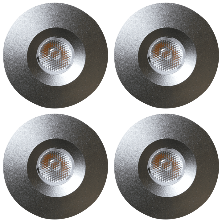 Outdoor Landscape Lighting LED 12V Low Voltage CB15 4x/8x/12x Package 1.5W DC12V Low Voltage Round Recessed Cast Aluminum Cabinet Light Energy Saving Dimmable LED Downlighting 3000K or 5000K Silver 4 Pack