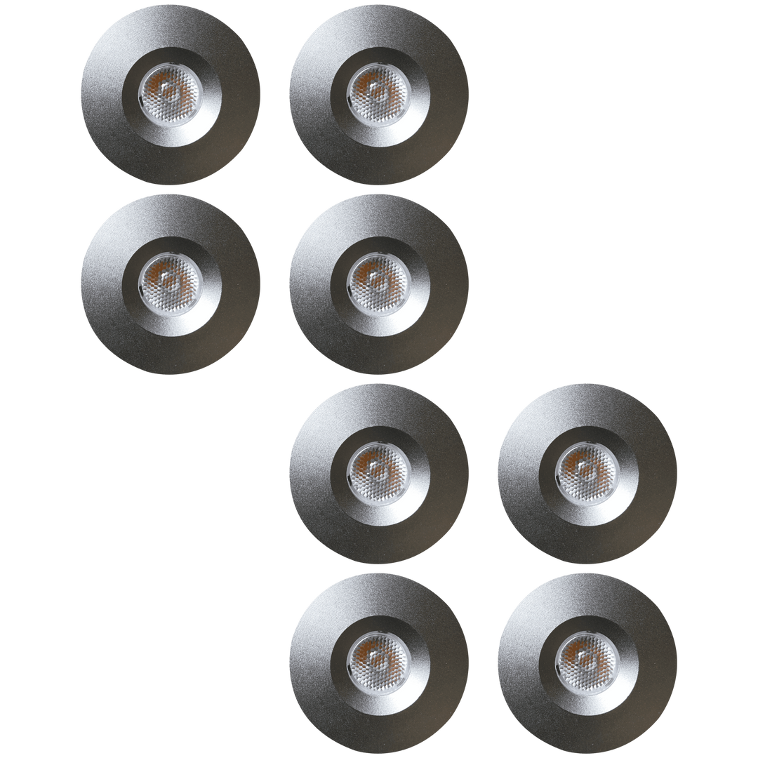Outdoor Landscape Lighting LED 12V Low Voltage CB15 4x/8x/12x Package 1.5W DC12V Low Voltage Round Recessed Cast Aluminum Cabinet Light Energy Saving Dimmable LED Downlighting 3000K or 5000K Silver 8 Pack