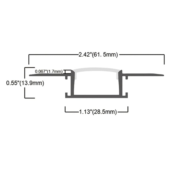 Outdoor Landscape Lighting LED 12V Low Voltage BN5615 Plaster In 8 ft Aluminum Channel 2.42"x 0.55" 10 Pack LED Strip Light Cover End Caps