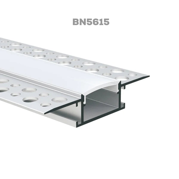 Outdoor Landscape Lighting LED 12V Low Voltage BN5615 Plaster In 8 ft Aluminum Channel 2.42"x 0.55" 10 Pack LED Strip Light Cover End Caps